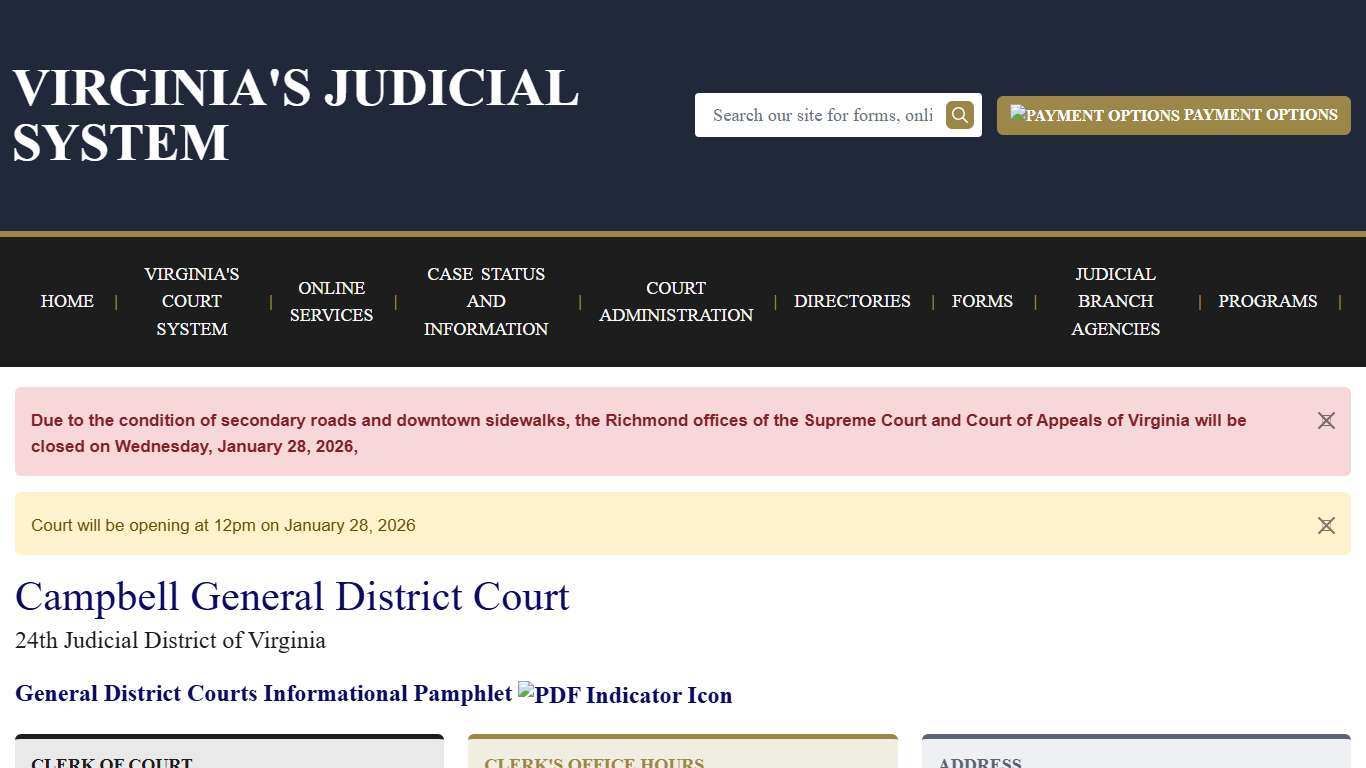 Campbell General District Court Virginia Court System